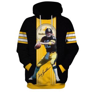 Pittsburgh Steelers Terry Bradshaw No 12 Signature AOP Hoodie