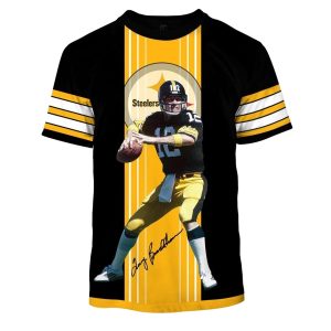 Pittsburgh Steelers Terry Bradshaw No 12 Signature AOP T-Shirt