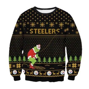 Pittsburgh Steelers The Grinch Snowflakes Black Ugly Sweater