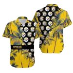 Pittsburgh Steelers Tropical Blitz Multi Logo Hawaiian Shirt