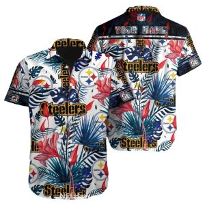 Pittsburgh Steelers Tropical Floral Design Hawaiian Shirt