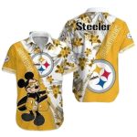 Pittsburgh Steelers Tropical Mickey Fanfare Surfing Hawaiian Shirt