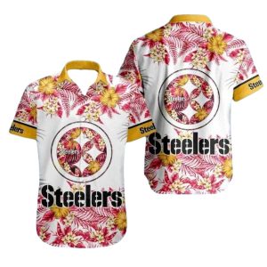 Pittsburgh Steelers Tropicana Pink Flair Hawaiian Shirt