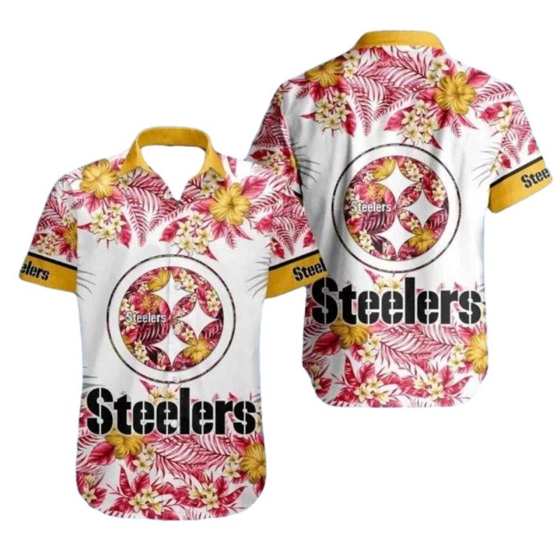 Pittsburgh Steelers Tropicana Pink Flair Hawaiian Shirt 1