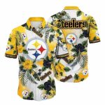 Pittsburgh Steelers Tropics And Hibiscus Game Day Hawaiian Shirt