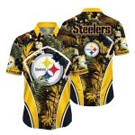 Pittsburgh Steelers Twilight Tropics Silk Touch Hawaiian Shirt