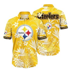 Pittsburgh Steelers Vibrant Tropical Gold Hawaiian Shirt