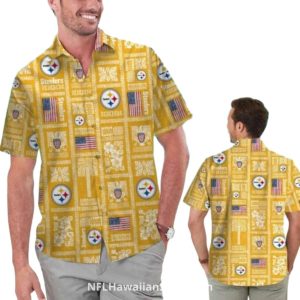 Pittsburgh Steelers Vintage American Flags Hawaiian Shirt
