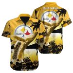 Pittsburgh Steelers Whale Tail Sunset Beach Design Hawaiian Shirt