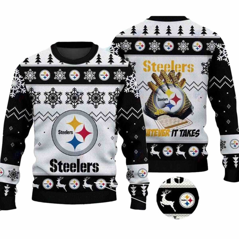 Pittsburgh Steelers Whatever It Takes Christmas Ugly Sweater 1