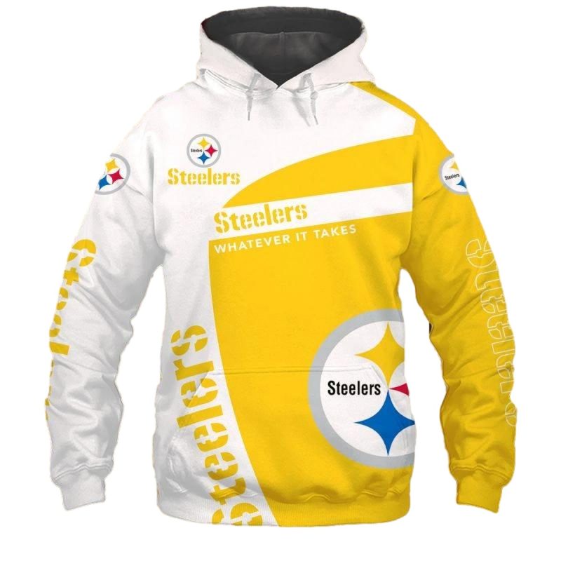Pittsburgh Steelers Whatever It Takes Yellow And White Aop Hoodie 1