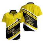 Pittsburgh Steelers Yellow Blitz Diagonal Stripe Hawaiian Shirt
