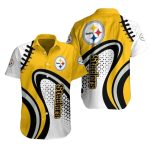 Pittsburgh Steelers Yellow Surge Abstract Yellow Black And White Hawaiian Shirt
