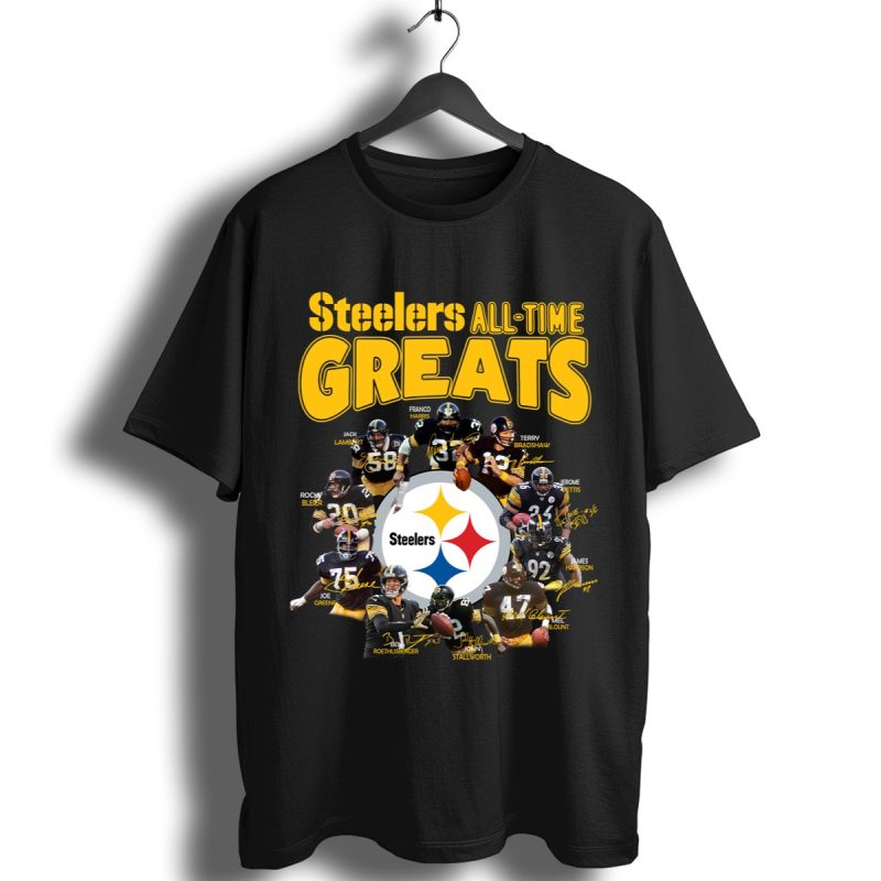 Pittsburgh Steelers All Time Greats Team Players Signatures Shirt T Shirt 1