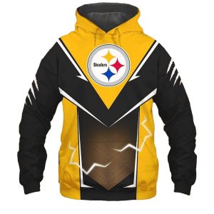 Pittsburgh Steelers Lightning Graphic Gift For Fans AOP Hoodie