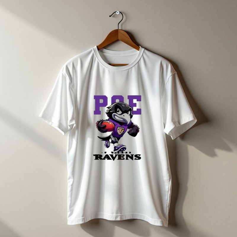 Poe Baltimore Ravens Mascot Football Character T Shirt 1 T Shirt 1
