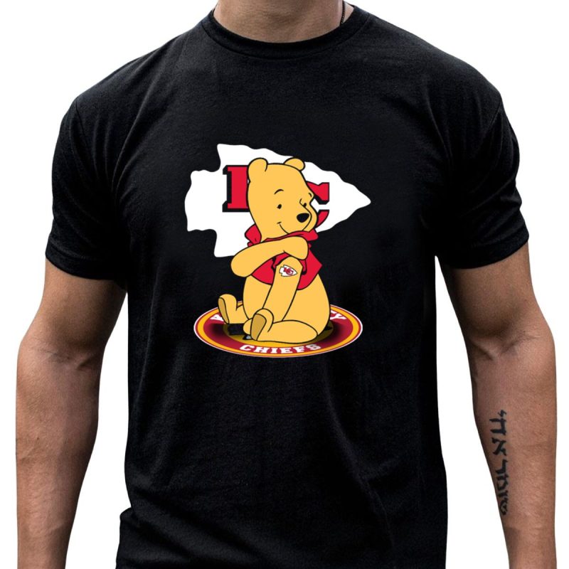Pooh Character Chiefs Kc Arrowhead Logo Circle T Shirt T Shirt 1 1