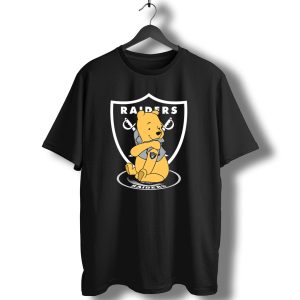 Pooh Hugging Raiders Football Emblem T-Shirt