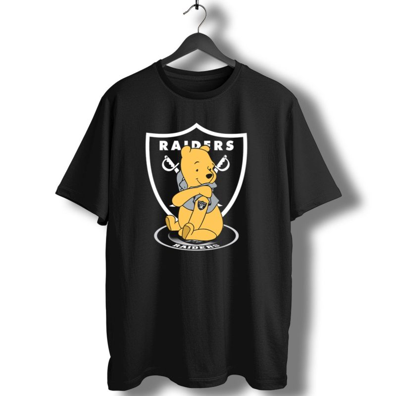 Pooh Hugging Raiders Football Emblem T Shirt 1 T Shirt 1