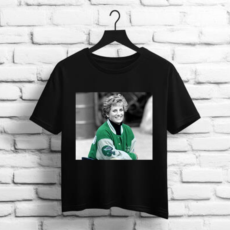 Princess Diana Wearing Philadelphia Eagles Jacket Vintage Retro 90S Shirt T Shirt 1 1