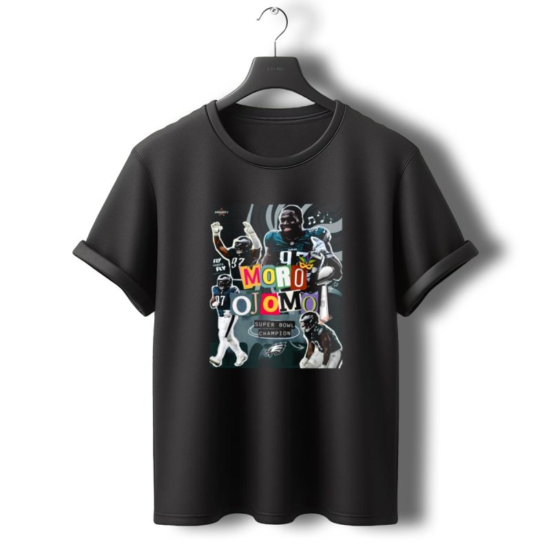 Priority Sports Moro Ojomo Philadelphia Eagles Super Bowl Champion Fly Eagles Fly T Shirt T Shirt 0 1