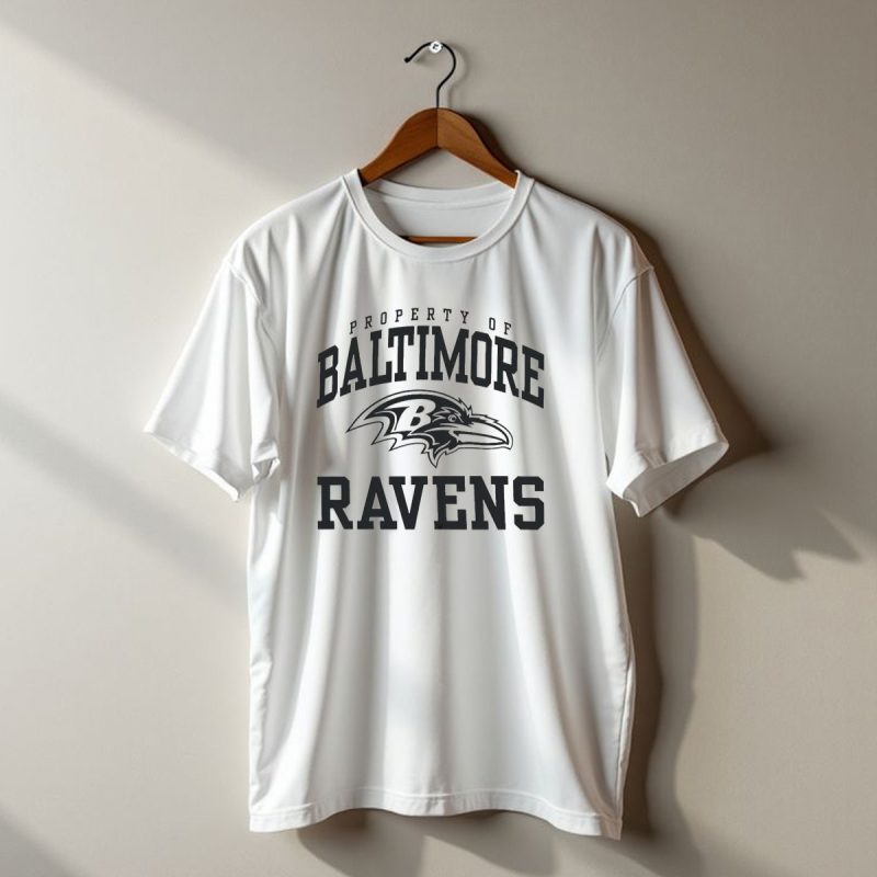 Property Of Baltimore Ravens Nfl Team Logo Ravens Football T Shirt 1 T Shirt 1