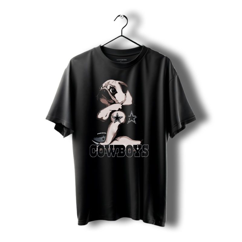 Pug In Dallas Cowboys Star Jersey With Football T Shirt 1 T Shirt 1 1