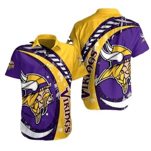 Purple Blitz Minnesota Vikings Sash Design Hawaiian Shirt
