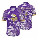 Purple Passion Floral Minnesota Vikings Hawaiian Shirt For Men