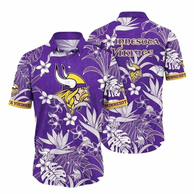 Purple Passion Floral Minnesota Vikings Hawaiian Shirt For Men 1