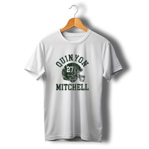 Quinyon Mitchell 27 Philadelphia Eagles Football Helmet Font Vintage T-Shirt