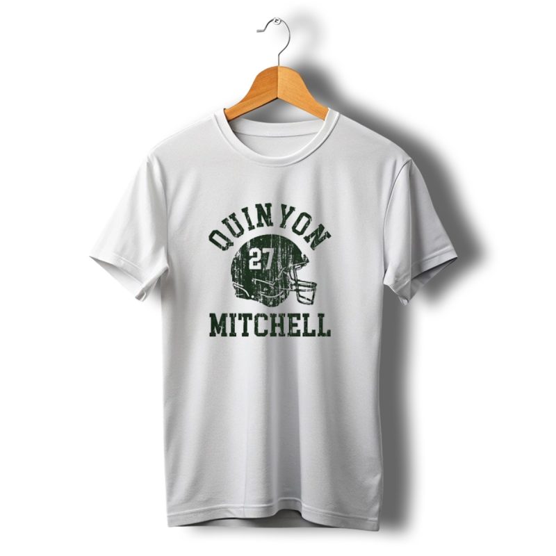 Quinyon Mitchell 27 Philadelphia Eagles Football Helmet Font Vintage T Shirt T Shirt 1 1