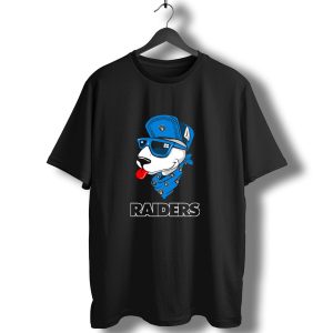 Raiders Bull Terrier Cool Blue Bandana And Cap T-Shirt