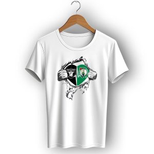 Raiders Celtics Its In My Heart Silver Tear T-Shirt
