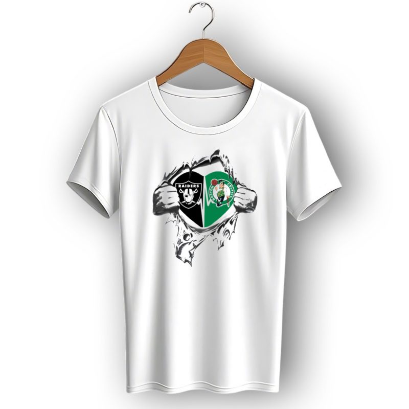 Raiders Celtics Its In My Heart Silver Tear T Shirt 1 T Shirt 1