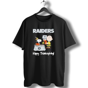 Raiders Charlie Brown Snoopy Happy Thanksgiving T-Shirt