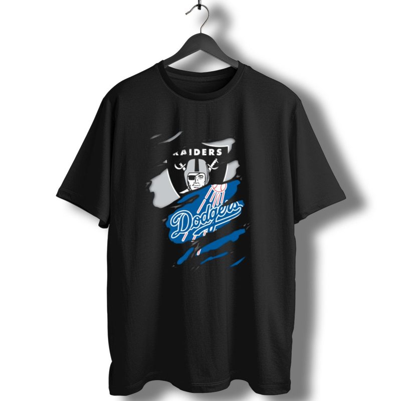 Raiders Dodgers Ripped Layers Fusion T Shirt 1 T Shirt 1