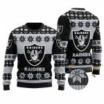 Raiders Football Team Logo Black Christmas Ugly Sweater