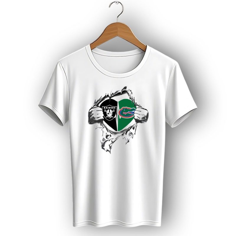 Raiders Gators Logo Split With Tearing Hands T Shirt 1 T Shirt 1