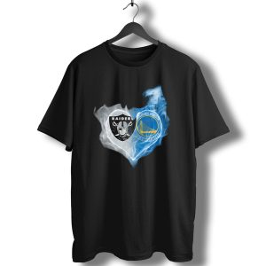 Raiders Golden State Warriors Heart Fusion T-Shirt