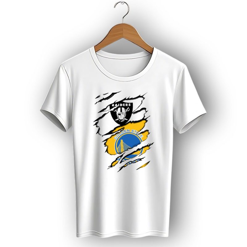 Raiders Golden State Warriors Logo Mashup T Shirt 1 T Shirt 1