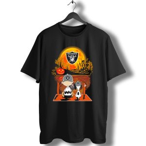 Raiders Halloween Snoopy Charlie Brown Pumpkin Moon T-Shirt