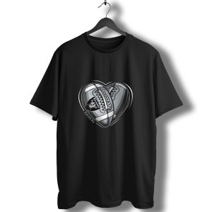 Raiders Heart Football Graphic Dh 90 Nfl Oakland Raiders T-Shirt