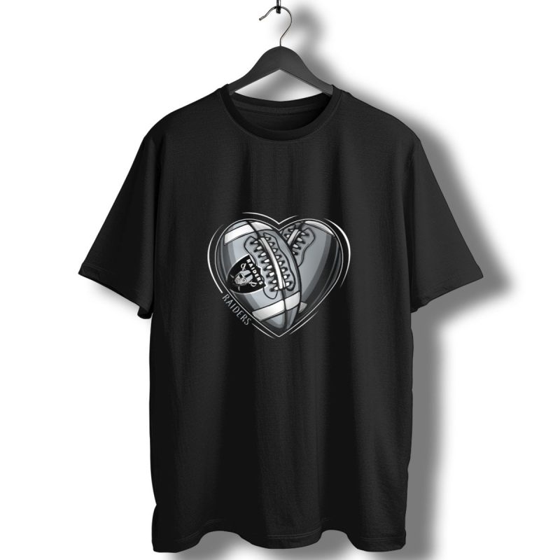 Raiders Heart Football Graphic Dh 90 Nfl Oakland Raiders T Shirt 1 T Shirt 1