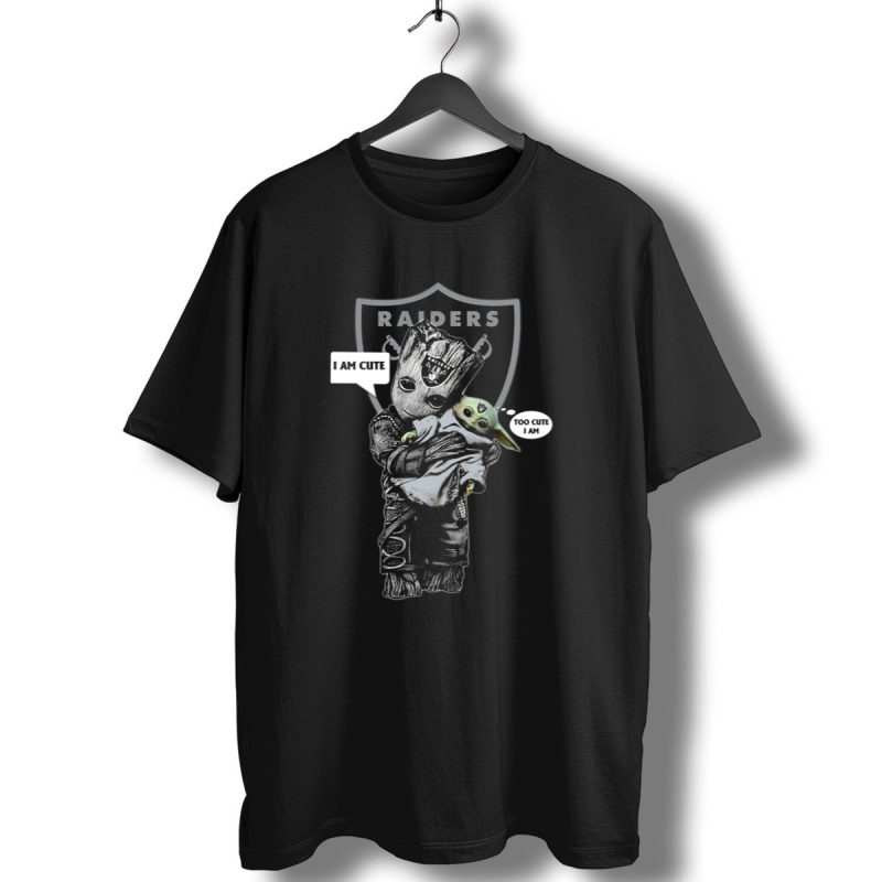 Raiders I Am Cute Too Cute Yoda Groot Nfl T Shirt 1 T Shirt 1