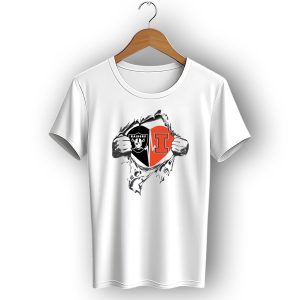 Raiders Illinois Heartbeat Split Logo In My Heart T-Shirt
