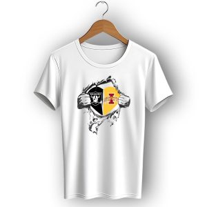 Raiders Iowa State Heart Design Logo Inside Torn T-Shirt