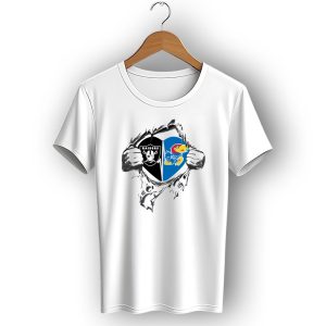 Raiders Kansas Jayhawks Hidden Heart Torn Reveal T-Shirt