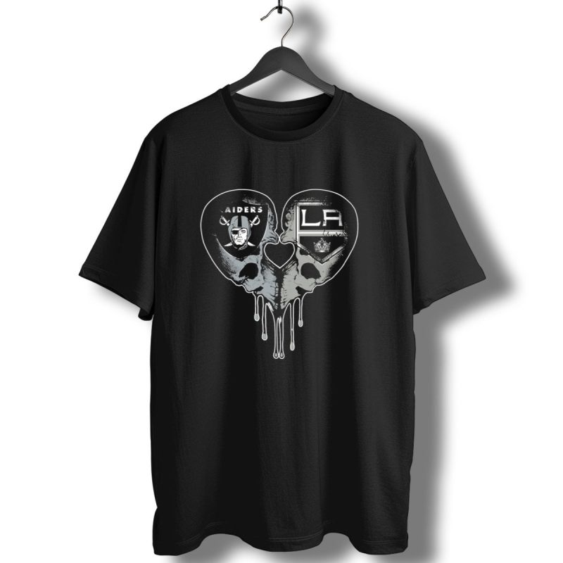 Raiders La Kings Skull Heart T Shirt 1 T Shirt 1