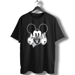 Raiders Logo Parody With Cartoon Character Showing Middle Fingers T-Shirt